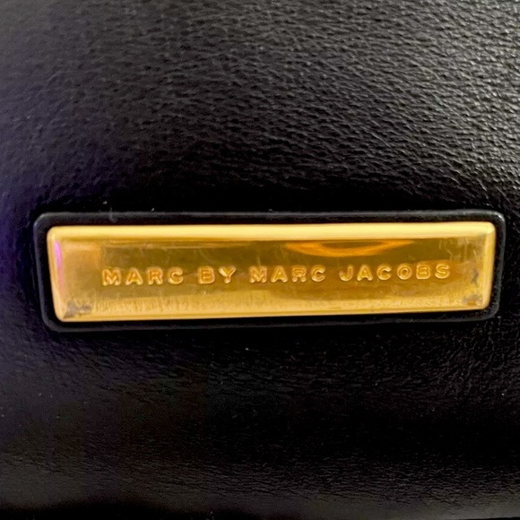 MARC JACOBS Luna Black Leather Top Handle Crossbody Tote Gold Hardware LIKE NEW - Picture 12 of 16